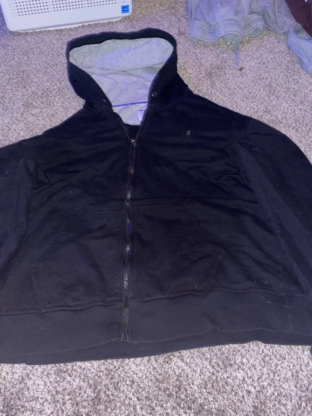 Champion Men’s Black Full-Zip Hooded Sweatshirt